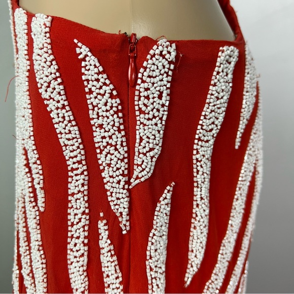 HAUTE HIPPIE CUTOUT BEADED SILK MIDI DRESS - Picture 10 of 13